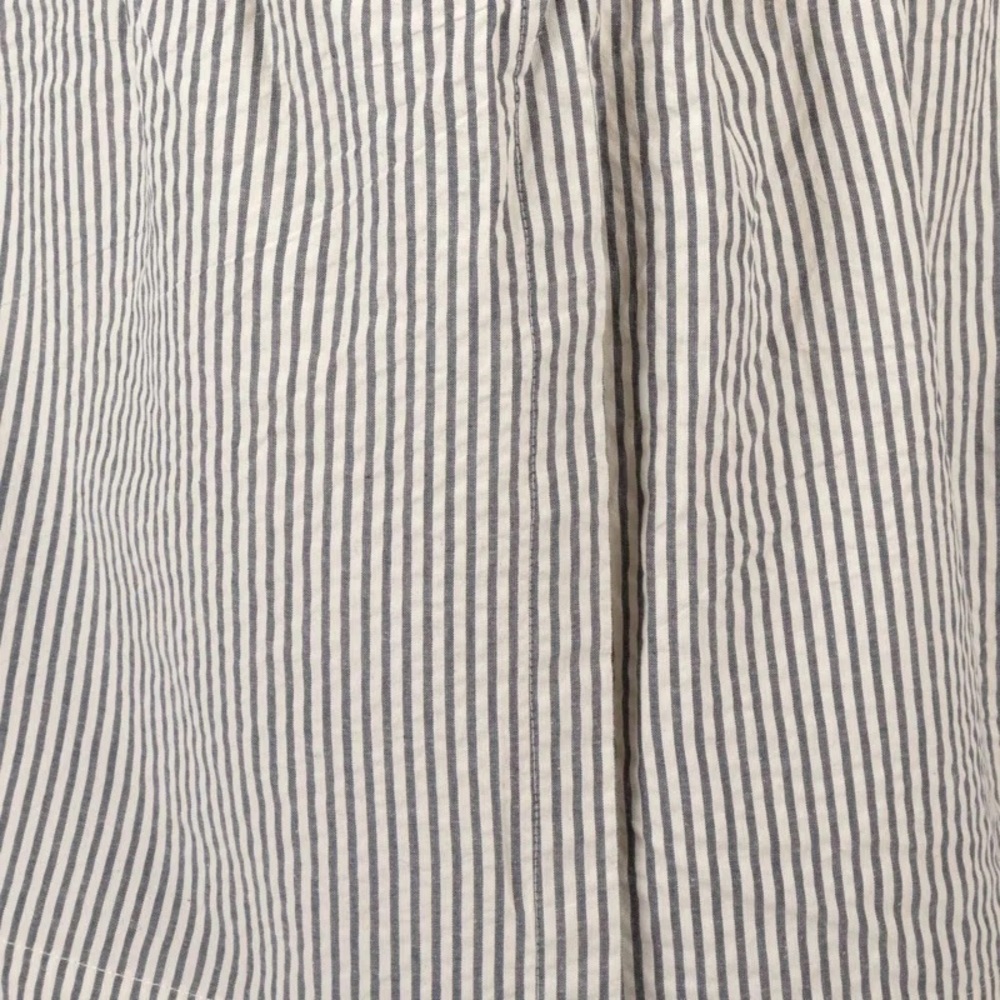 NWT Hatteras Seersucker Blue Tailored King Bed Skirt Ticking Stripe VHC Brands - Picture 4 of 6